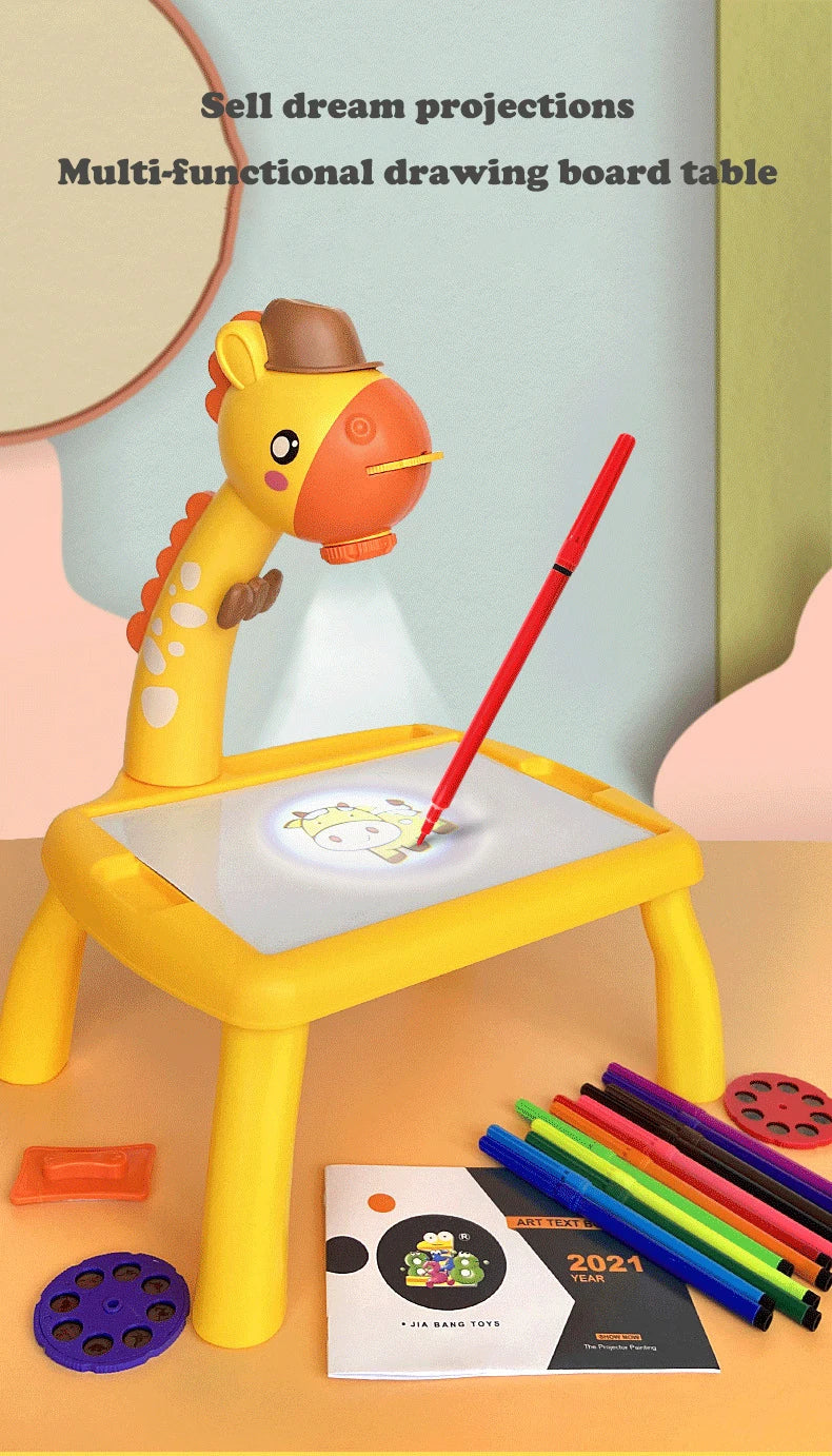 Table With Light And With Music Inside | Mini Art Drawing Board Leds Projector Light Toy Children Kids