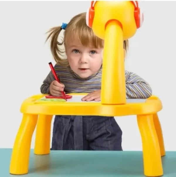 Table With Light And With Music Inside | Mini Art Drawing Board Leds Projector Light Toy Children Kids