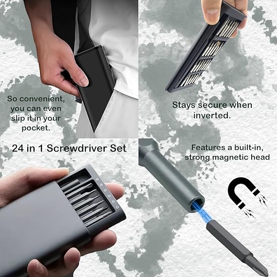 24 In 1 Precision Mini Magnetic Screwdriver Set, 24 In 1 Tool Kit, The Ultimate Electronic Repair Tool Kit For Phone