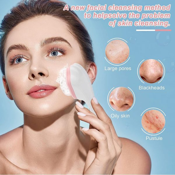 Silicone Face Scrubber Exfoliating Brush, Manual Handheld Massager, Facial Cleansing And Blackhead