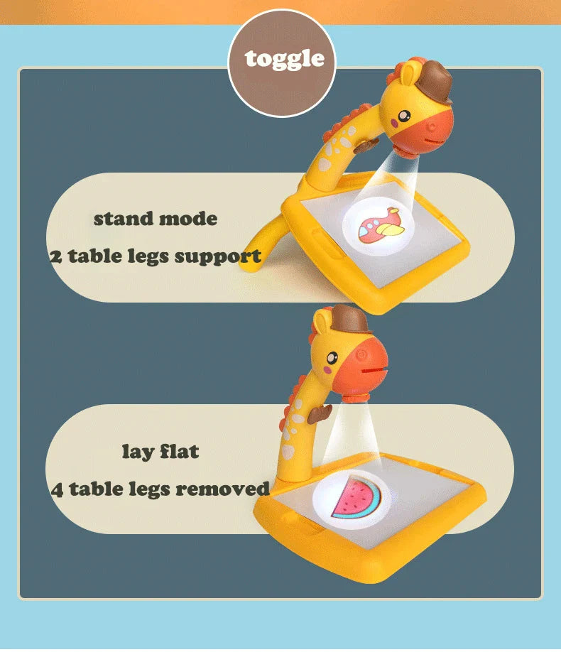 Table With Light And With Music Inside | Mini Art Drawing Board Leds Projector Light Toy Children Kids