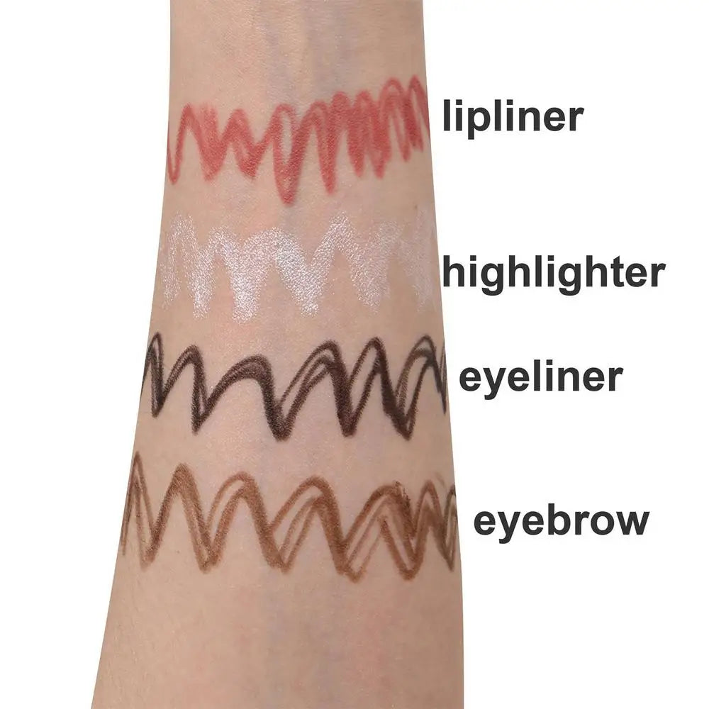 4 In 1 Waterproof Makeup Pen Eyebrow Pencil Long Lasting Easy Lip Color Liner