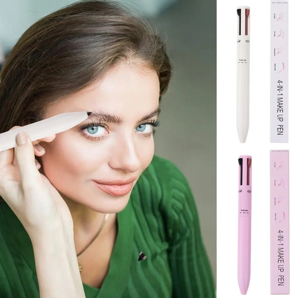 4 In 1 Waterproof Makeup Pen Eyebrow Pencil Long Lasting Easy Lip Color Liner