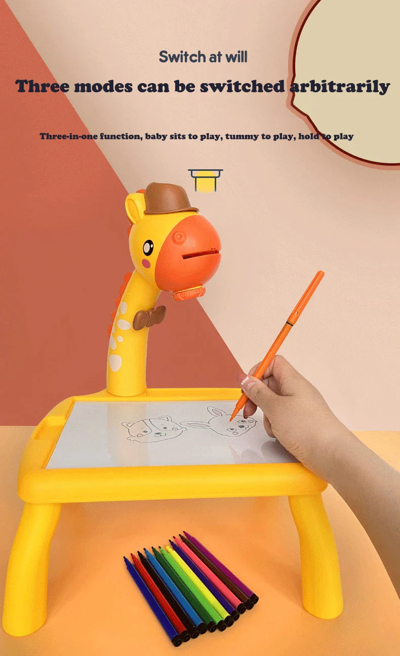 Table With Light And With Music Inside | Mini Art Drawing Board Leds Projector Light Toy Children Kids