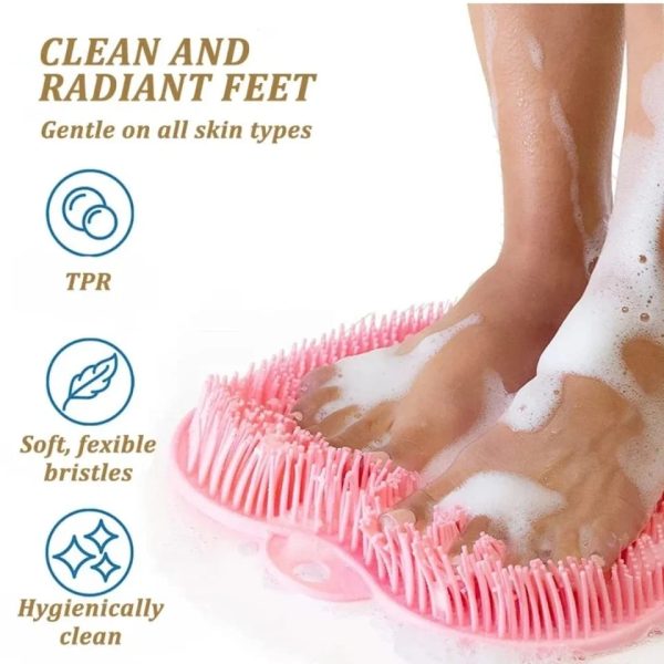 Shower Foot & Back Scrubber Mat, Wall Stick Suction