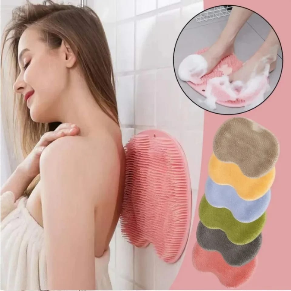 Shower Foot & Back Scrubber Mat, Wall Stick Suction
