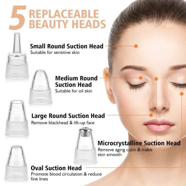 Face Vacuum Suction Blackhead Remover Pore Cleaner | Electric Deep Cleansing Tool