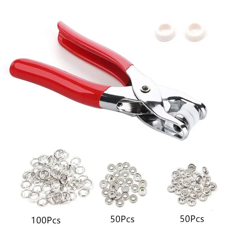 Plier Tool With 50 Sets Metal Snap Buttons – Thickened Snap Fastener Kit For Diy Crafting, Sewing, Leather, Bags, Clothes & Accessories