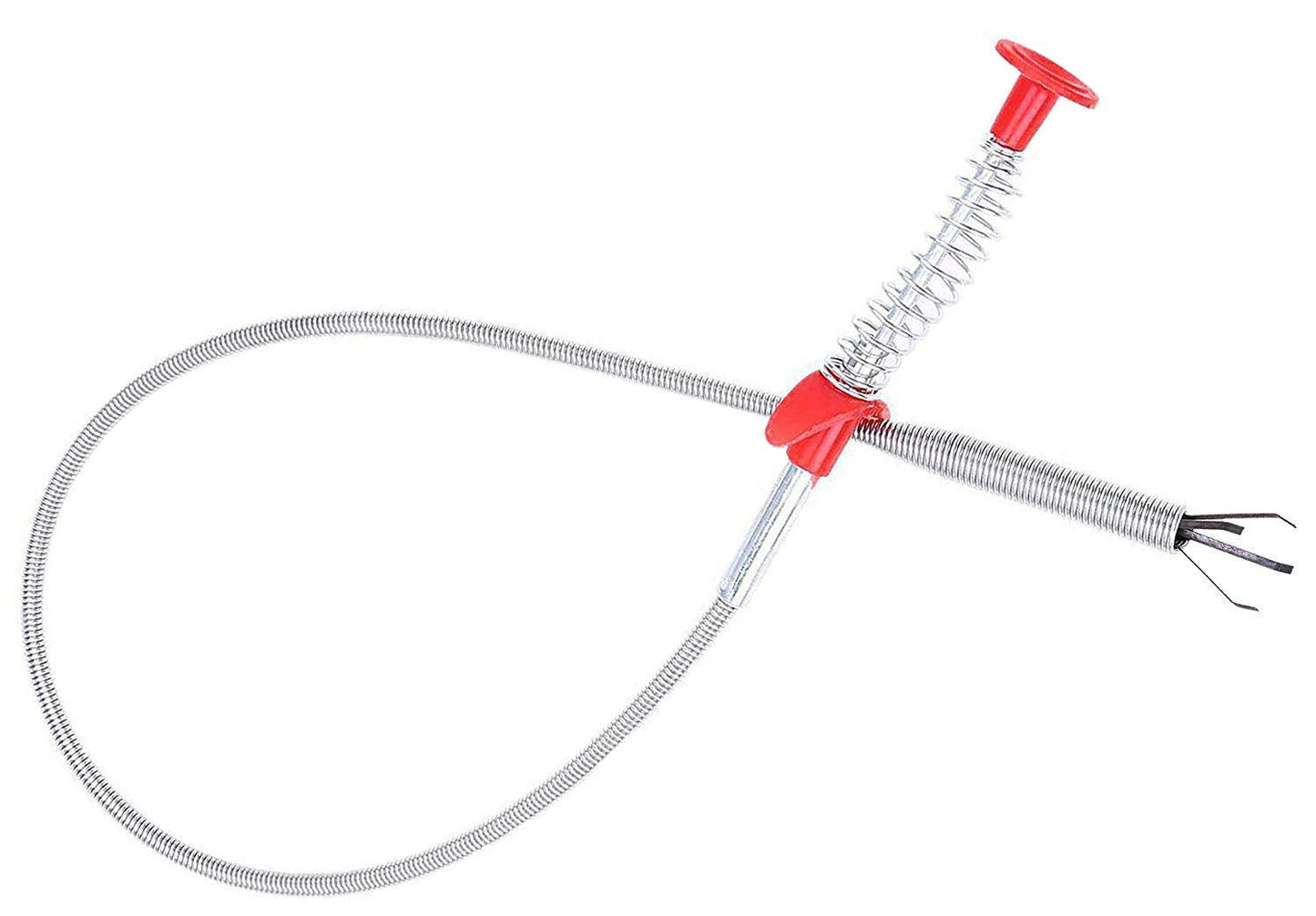 Stainless Steel Hair Catching Drain Cleaner Wire Spring Sink Cleaning Stick (90cm)