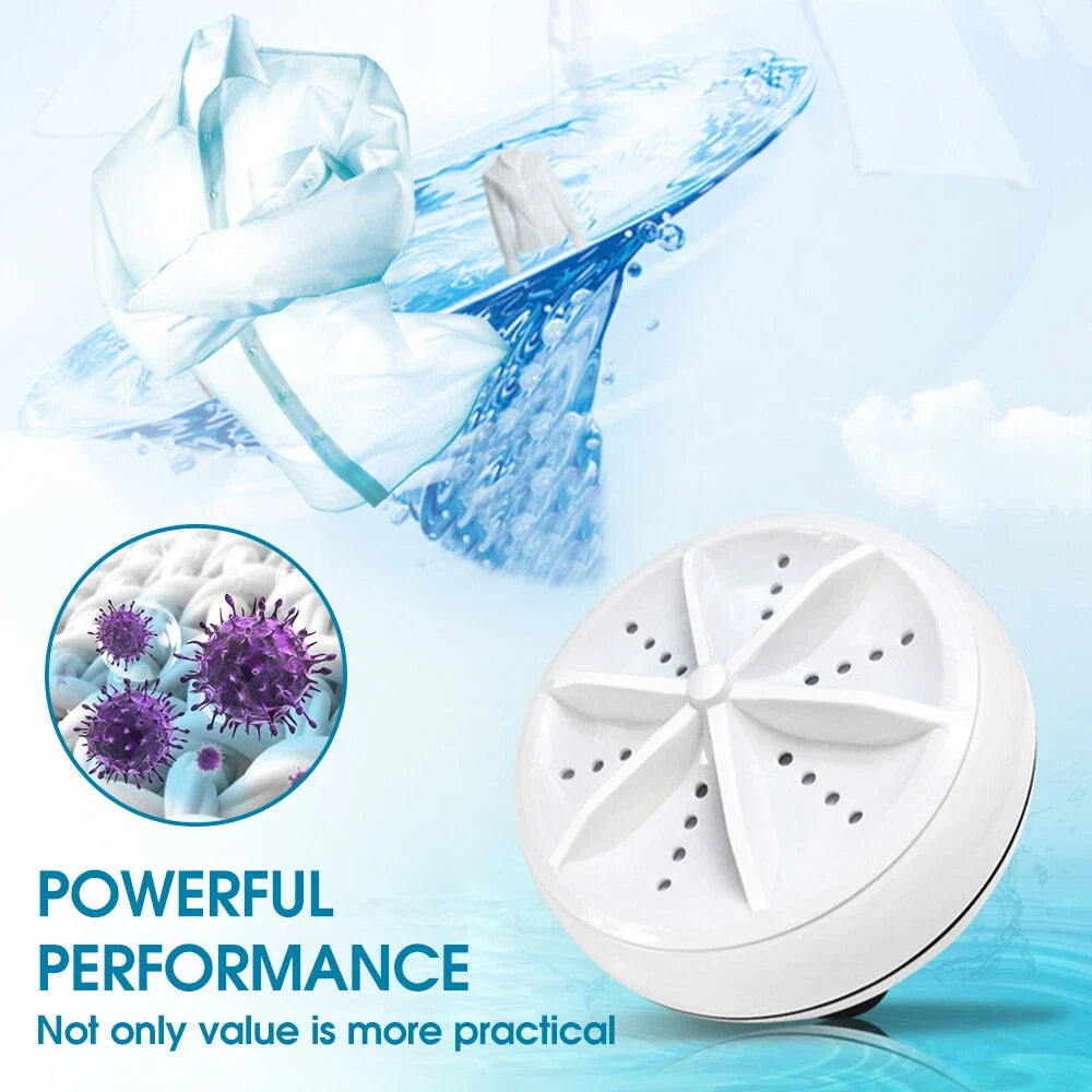 Portable Usb Travel Turbo Mini Washer | Ultrasonic Rotating Turbine Washing Machine For Socks Underwear Dishes Clothes