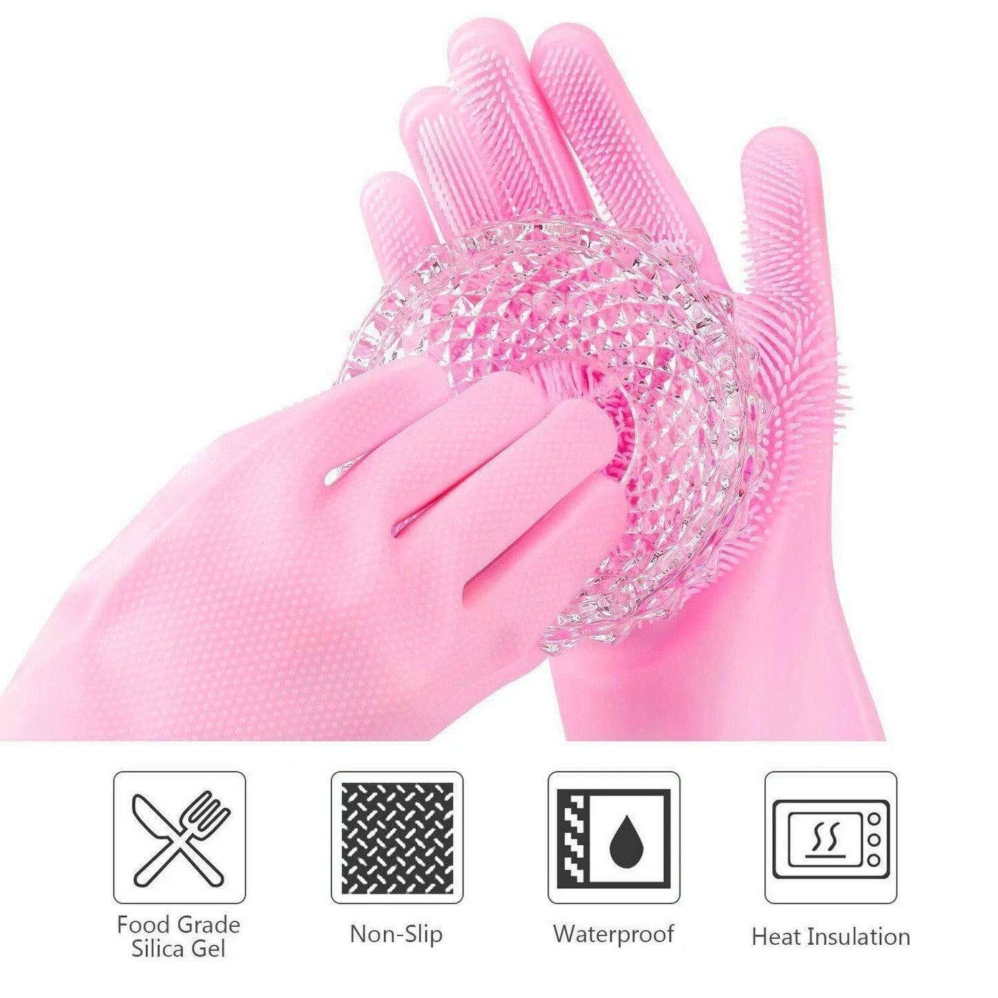 Silicone Washing Full Finger Gloves – For Home