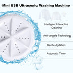 Portable Usb Travel Turbo Mini Washer | Ultrasonic Rotating Turbine Washing Machine For Socks Underwear Dishes Clothes