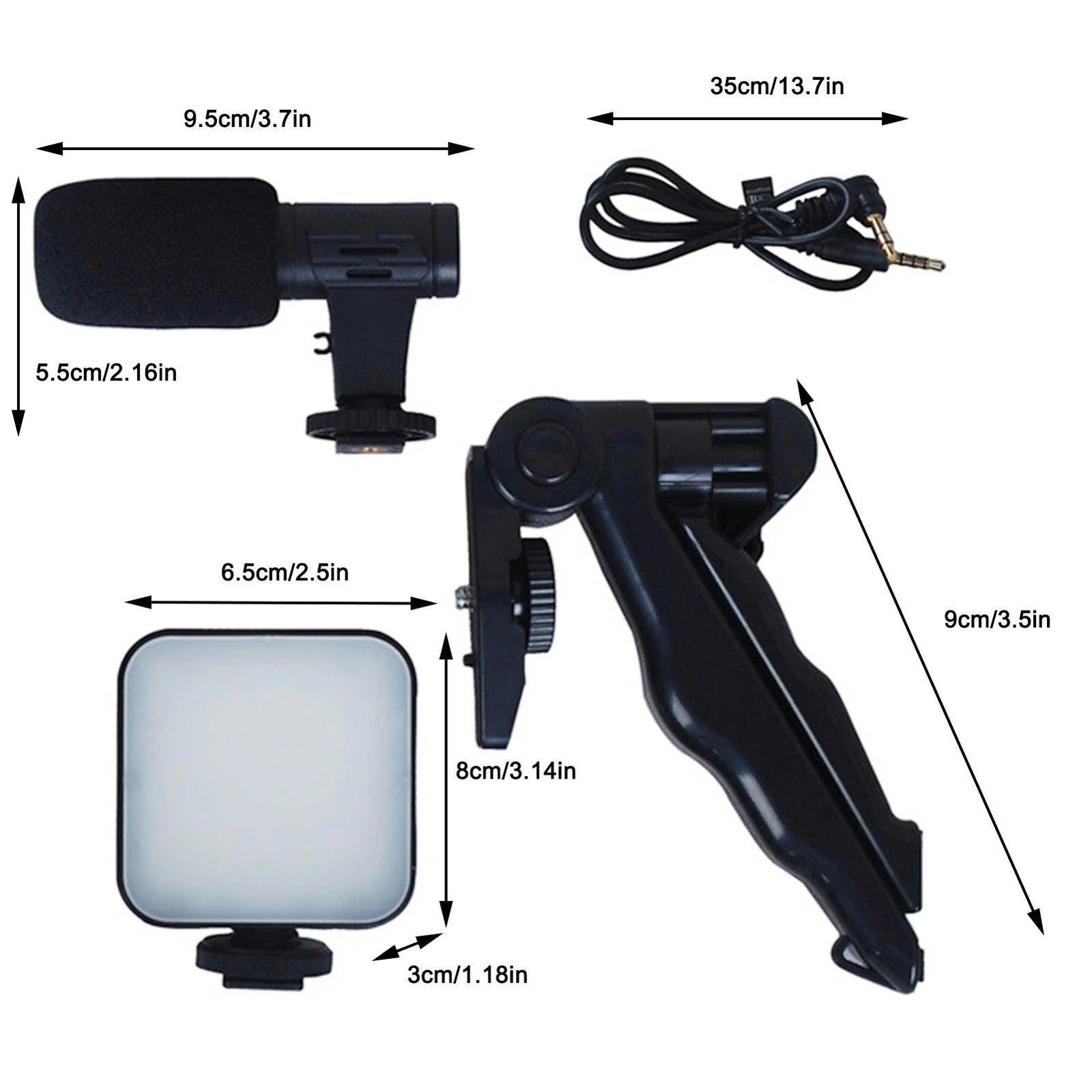 Ay-49 Vlogger Video Making Kits Vlog Microphone Led Fill Light Mini Tripod