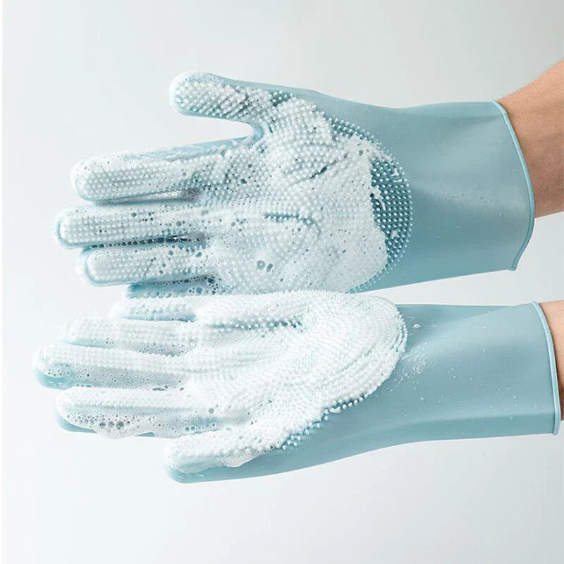 Silicone Washing Full Finger Gloves – For Home